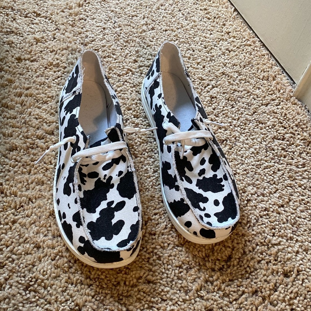 Generic Cowprint HeyDudes-Size 10-Never worn